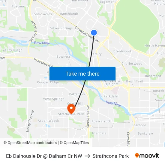 Eb Dalhousie Dr @ Dalham Cr NW to Strathcona Park map