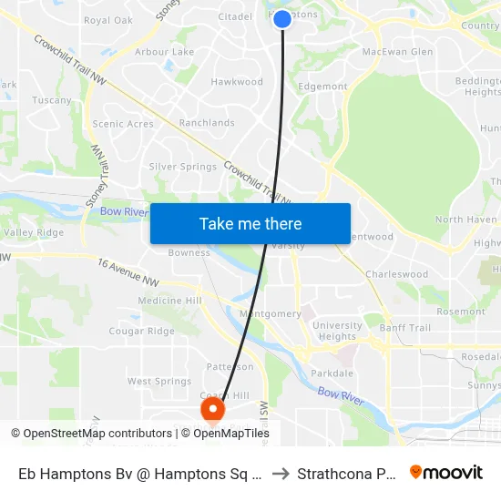 Eb Hamptons Bv @ Hamptons Sq NW to Strathcona Park map