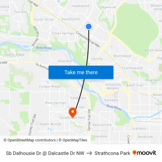 Sb Dalhousie Dr @ Dalcastle Dr NW to Strathcona Park map