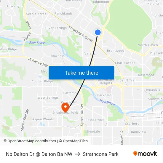 Nb Dalton Dr @ Dalton Ba NW to Strathcona Park map