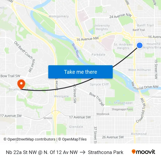 Nb 22a St NW @ N. Of 12 Av NW to Strathcona Park map