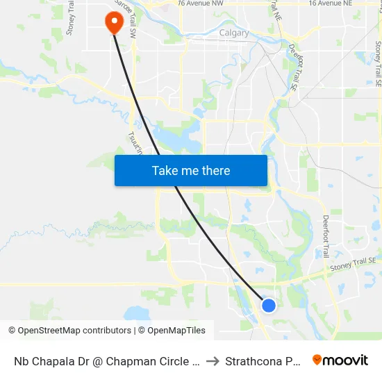 Nb Chapala Dr @ Chapman Circle SE to Strathcona Park map