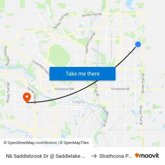 Nb Saddlebrook Dr @ Saddlelake Wy NE to Strathcona Park map