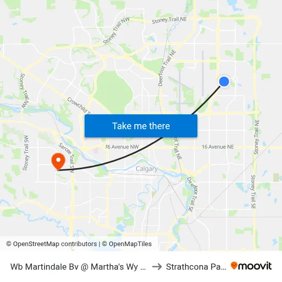 Wb Martindale Bv @ Martha's Wy NE to Strathcona Park map