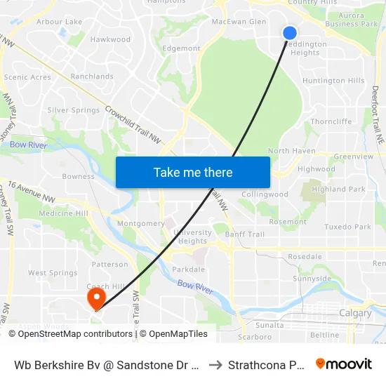Wb Berkshire Bv @ Sandstone Dr NW to Strathcona Park map