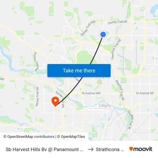 Sb Harvest Hills Bv @ Panamount Ga NW to Strathcona Park map