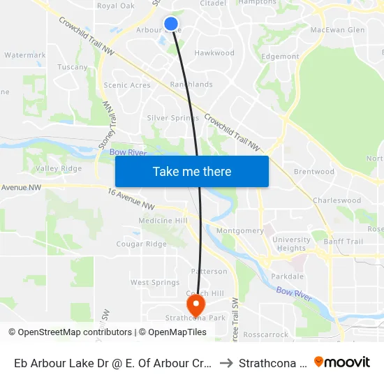 Eb Arbour Lake Dr @ E. Of Arbour Crest Dr NW to Strathcona Park map