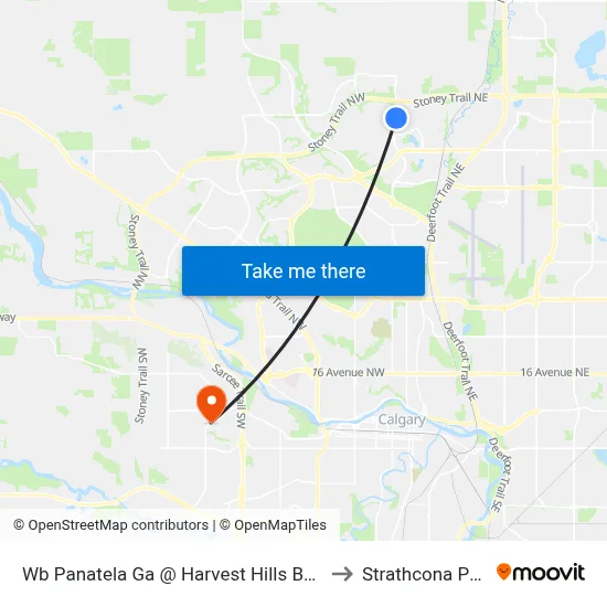 Wb Panatela Ga @ Harvest Hills Bv NE to Strathcona Park map