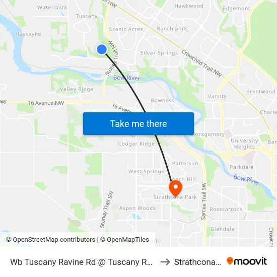 Wb Tuscany Ravine Rd @ Tuscany Ravine Ht NW to Strathcona Park map