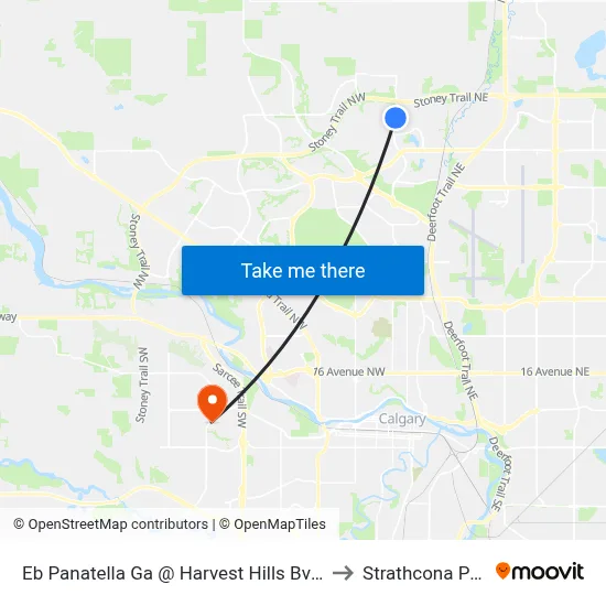 Eb Panatella Ga @ Harvest Hills Bv NW to Strathcona Park map