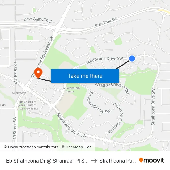 Eb Strathcona Dr @ Stranraer Pl SW to Strathcona Park map