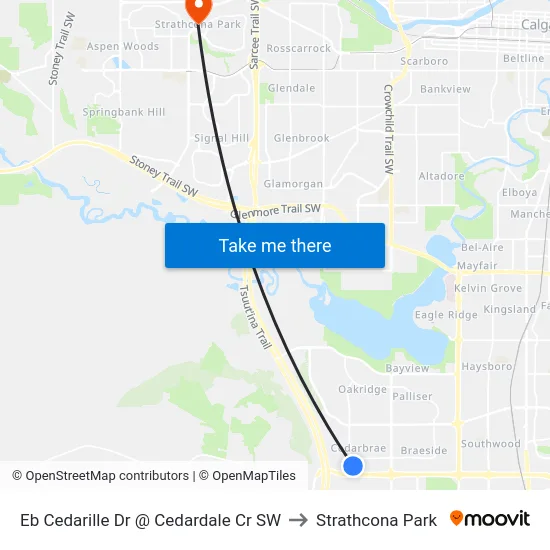 Eb Cedarille Dr @ Cedardale Cr SW to Strathcona Park map