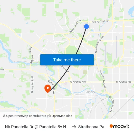 Nb Panatella Dr @ Panatella Bv NW to Strathcona Park map
