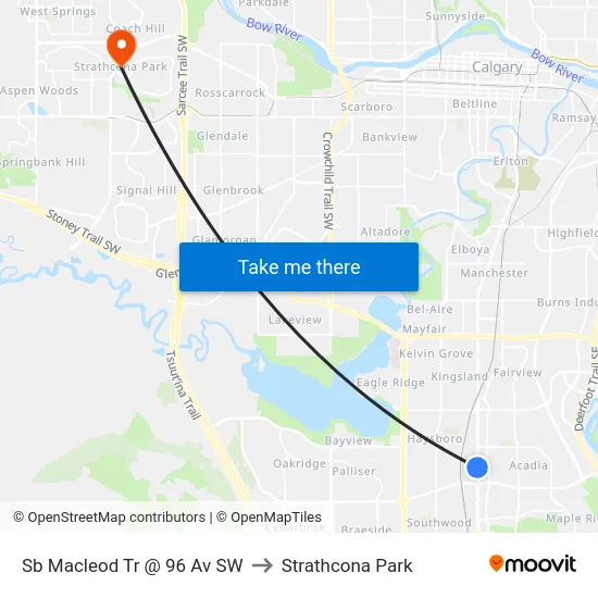 Sb Macleod Tr @ 96 Av SW to Strathcona Park map