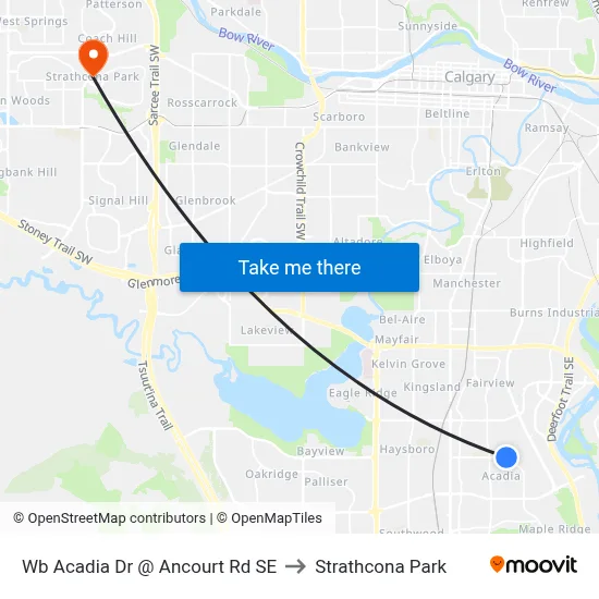 Wb Acadia Dr @ Ancourt Rd SE to Strathcona Park map