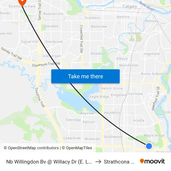 Nb Willingdon Bv @ Willacy Dr (E. Leg) SE to Strathcona Park map