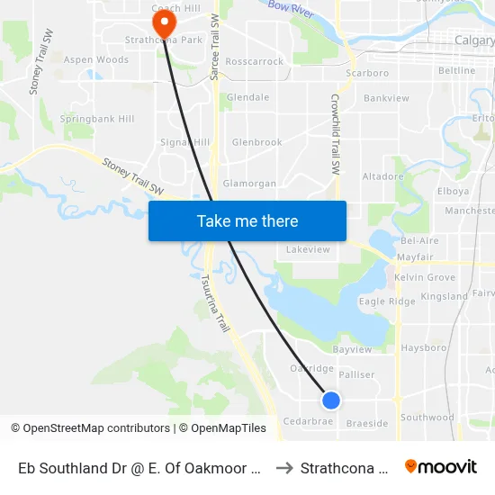 Eb Southland Dr @  E. Of Oakmoor Wy SW to Strathcona Park map