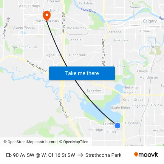 Eb 90 Av SW @ W. Of 16 St SW to Strathcona Park map
