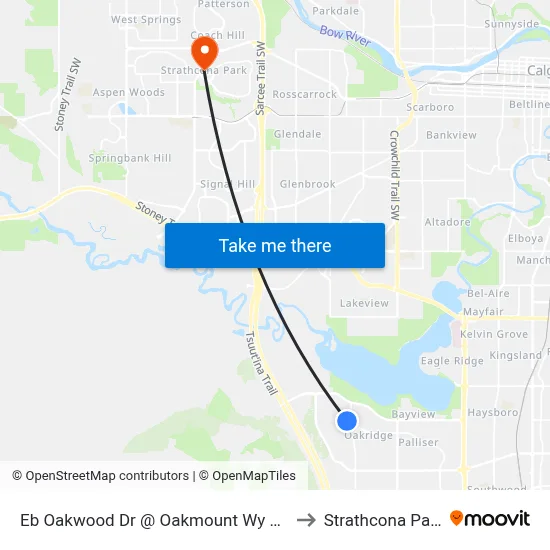 Eb Oakwood Dr @ Oakmount Wy SW to Strathcona Park map