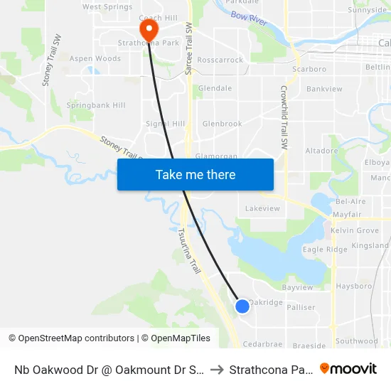Nb Oakwood Dr @ Oakmount Dr SW to Strathcona Park map