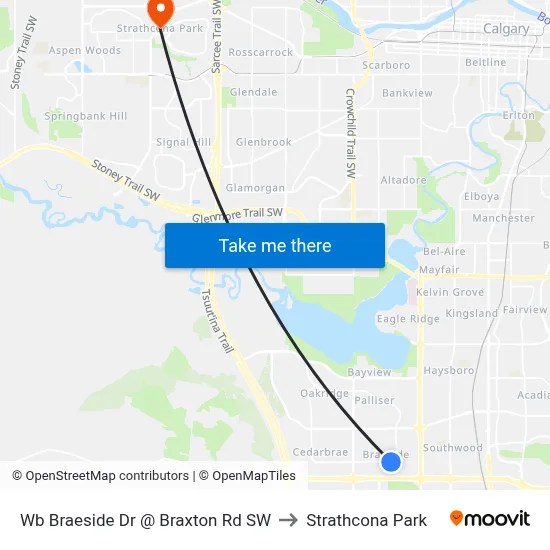 Wb Braeside Dr @ Braxton Rd SW to Strathcona Park map