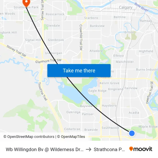 Wb Willingdon Bv @ Wilderness Dr SE to Strathcona Park map