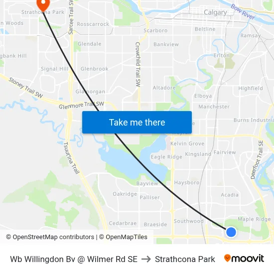 Wb  Willingdon Bv @ Wilmer Rd SE to Strathcona Park map