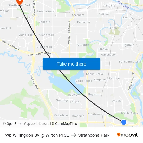 Wb Willingdon Bv @ Wilton Pl SE to Strathcona Park map
