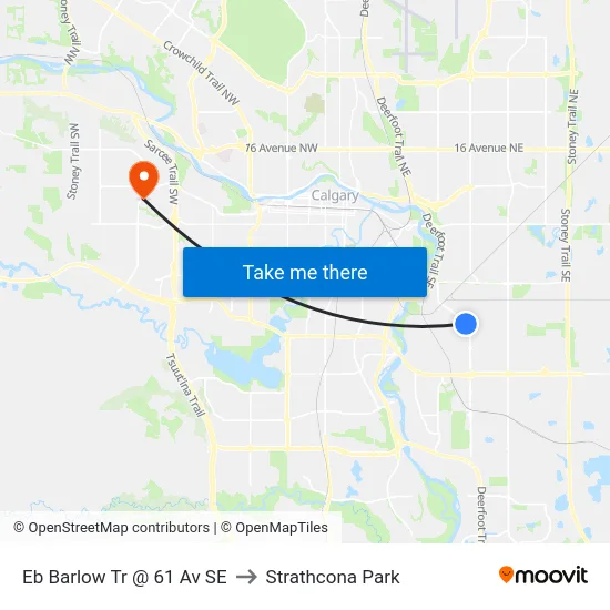 Eb Barlow Tr @ 61 Av SE to Strathcona Park map