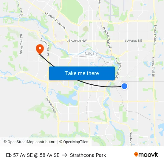 Eb 57 Av SE @ 58 Av SE to Strathcona Park map