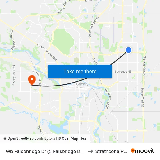Wb Falconridge Dr @ Falsbridge Dr NE to Strathcona Park map