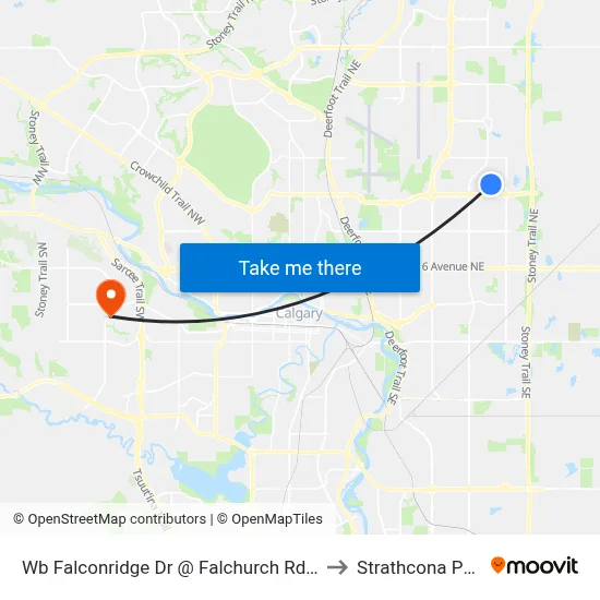 Wb Falconridge Dr @ Falchurch Rd NE to Strathcona Park map
