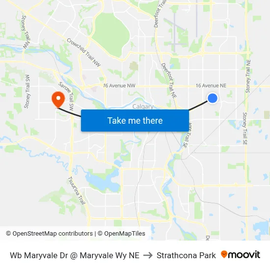 Wb Maryvale Dr @ Maryvale Wy NE to Strathcona Park map