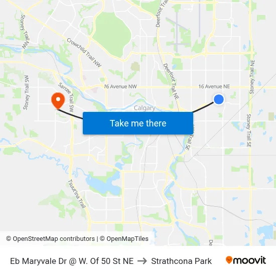 Eb Maryvale Dr @ W. Of 50 St NE to Strathcona Park map