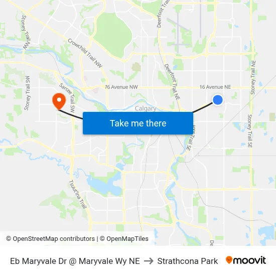 Eb Maryvale Dr @ Maryvale Wy NE to Strathcona Park map