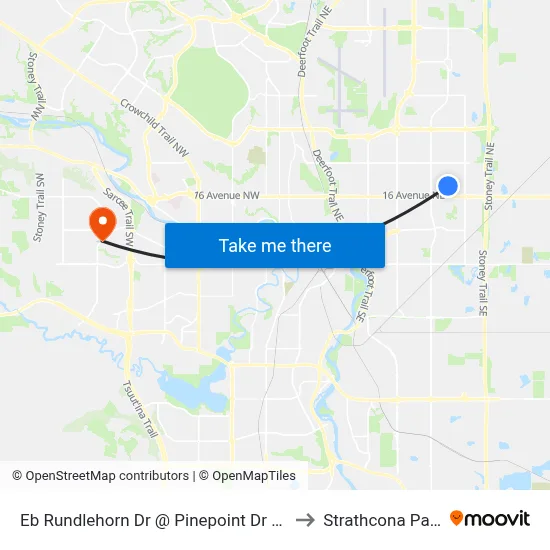 Eb Rundlehorn Dr @ Pinepoint Dr NE to Strathcona Park map