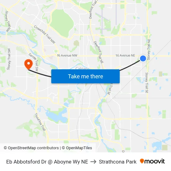 Eb Abbotsford Dr @ Aboyne Wy NE to Strathcona Park map