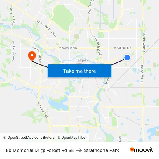 Eb Memorial Dr @ Forest Rd SE to Strathcona Park map