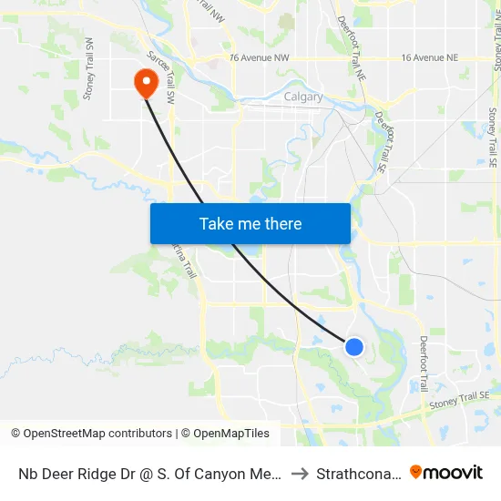 Nb Deer Ridge Dr @ S. Of Canyon Meadows Dr SE to Strathcona Park map