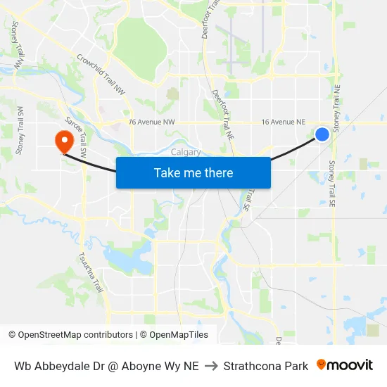 Wb Abbeydale Dr @ Aboyne Wy NE to Strathcona Park map