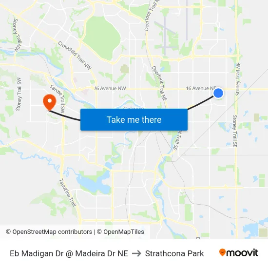 Eb Madigan Dr @ Madeira Dr NE to Strathcona Park map