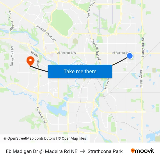 Eb Madigan Dr @ Madeira Rd NE to Strathcona Park map