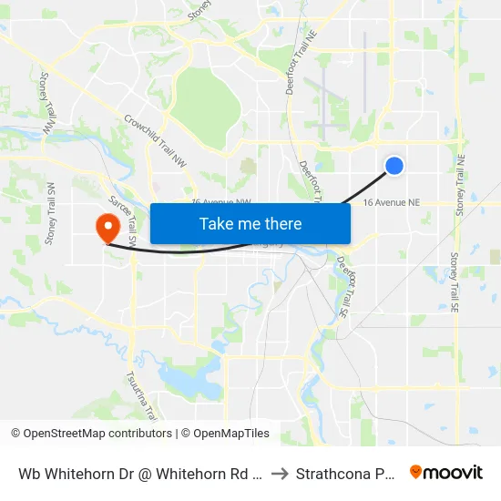 Wb Whitehorn Dr @ Whitehorn Rd NE to Strathcona Park map
