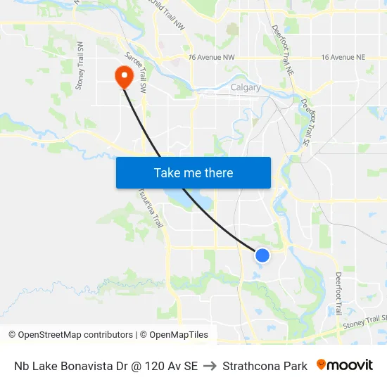 Nb Lake Bonavista Dr @ 120 Av SE to Strathcona Park map