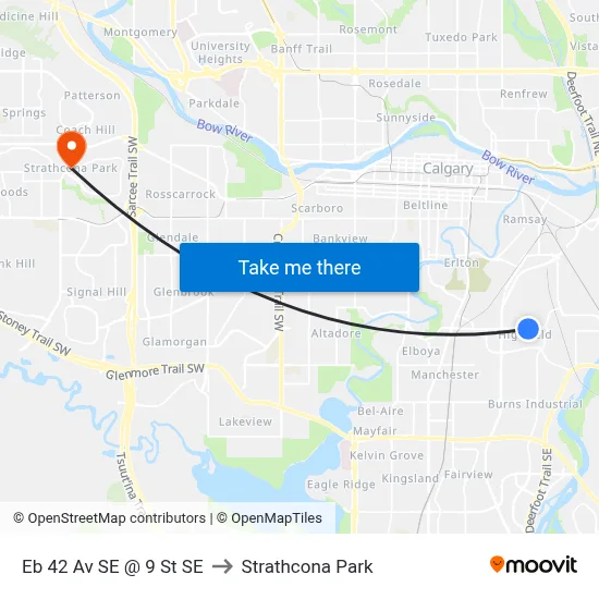 Eb 42 Av SE @ 9 St SE to Strathcona Park map