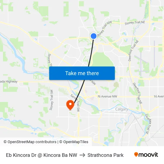Eb Kincora Dr @ Kincora Ba NW to Strathcona Park map