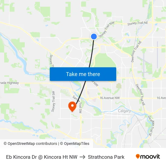 Eb Kincora Dr @ Kincora Ht NW to Strathcona Park map