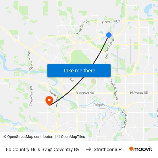 Eb Country Hills Bv @ Coventry Bv NE to Strathcona Park map