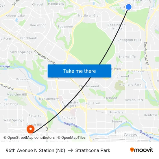 96th Avenue N Station (Nb) to Strathcona Park map