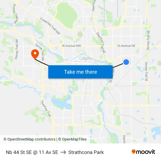 Nb 44 St SE @ 11 Av SE to Strathcona Park map